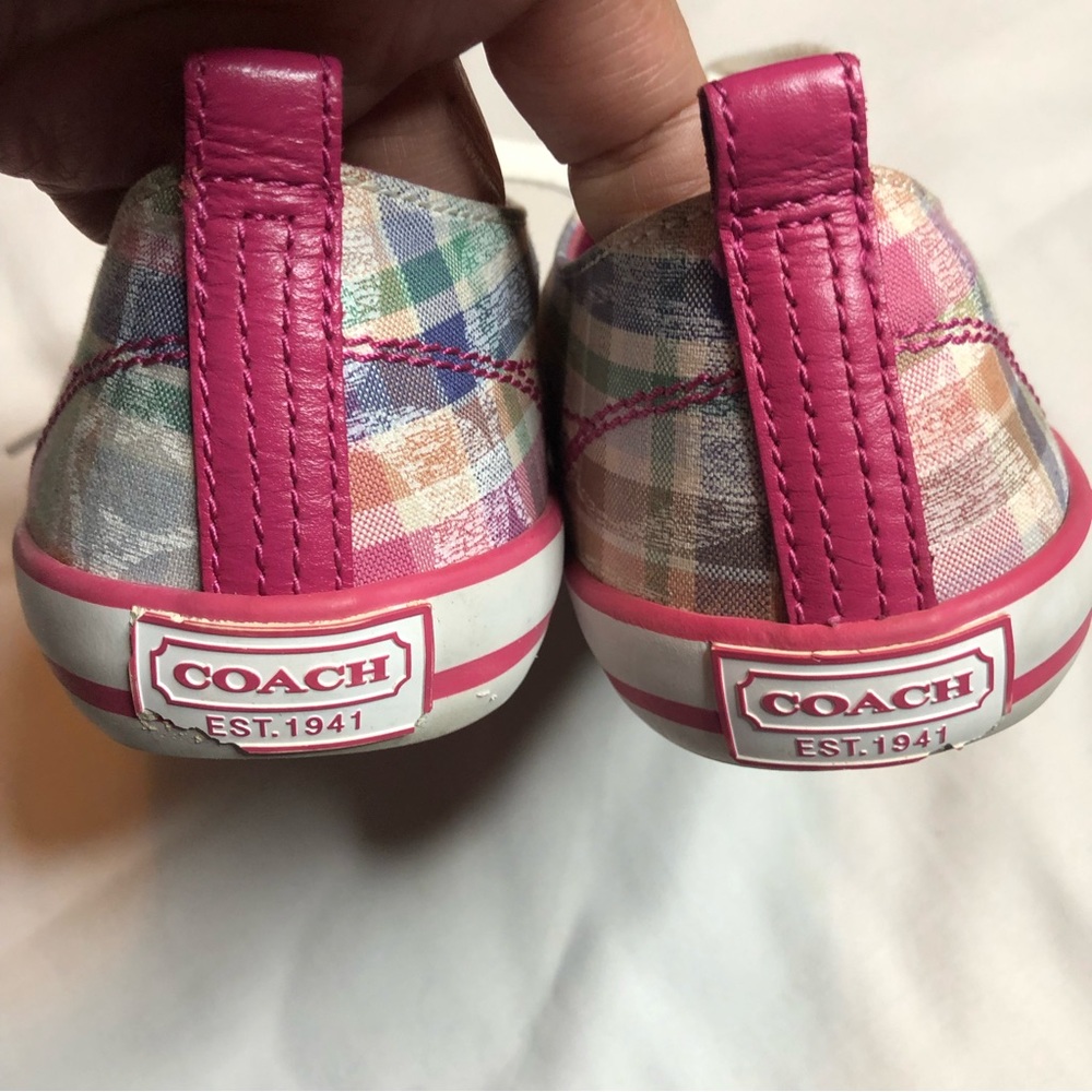 Coach Suzzy plaid multicolor sneakers tennis shoes - Picture 9 of 9
